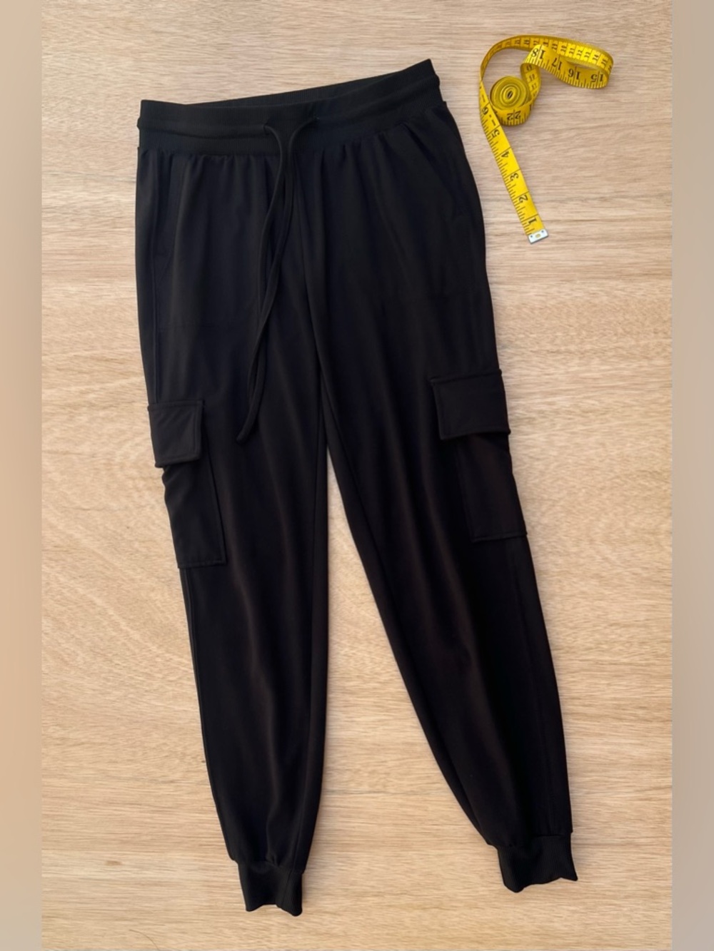 NWOT Rachel Zoe Black Drawstring Cargo Joggers Lux Stretch Fabric XS Athleisure